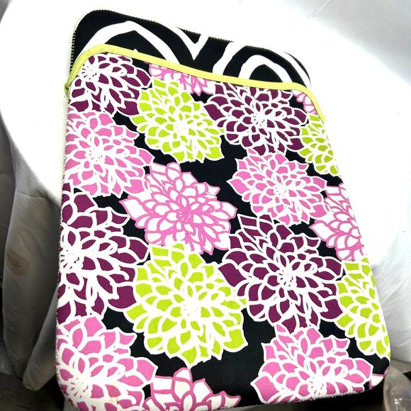 MacBeth Laptop or ipad Carrier  bag Cover Soft 11.5 x 13.5" purple pink lime - Picture 2 of 7